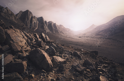 Parched desert landscape in Morocco