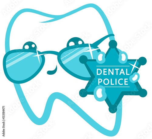 Dental Police. Cop With A Badge.