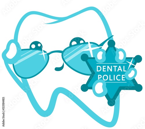 Dental Police. Cop With A Badge.