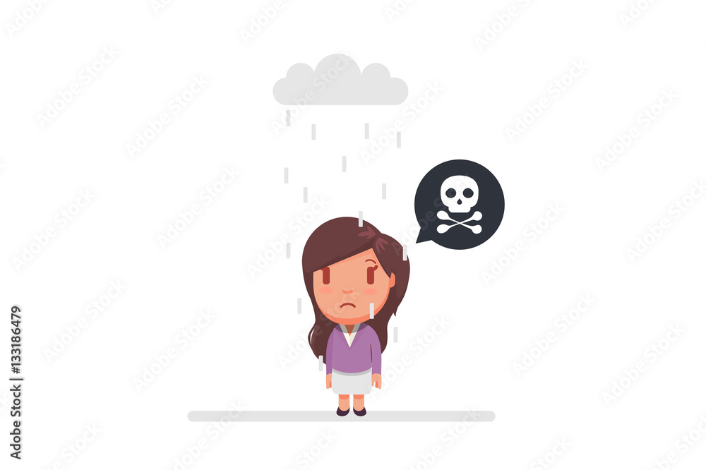 Sad girl under a cloud Sad girl under a cloud