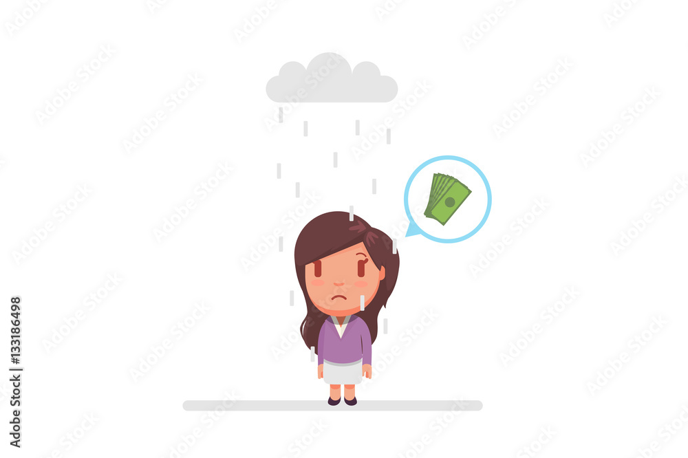 Sad girl under a cloud Sad girl under a cloud