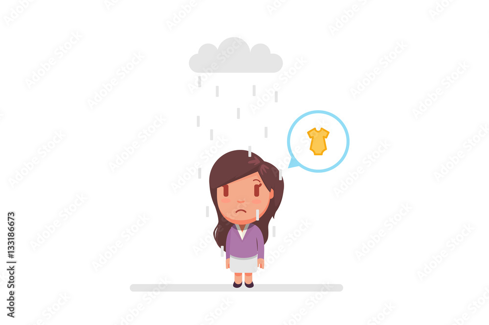 Sad girl under a cloud Sad girl under a cloud