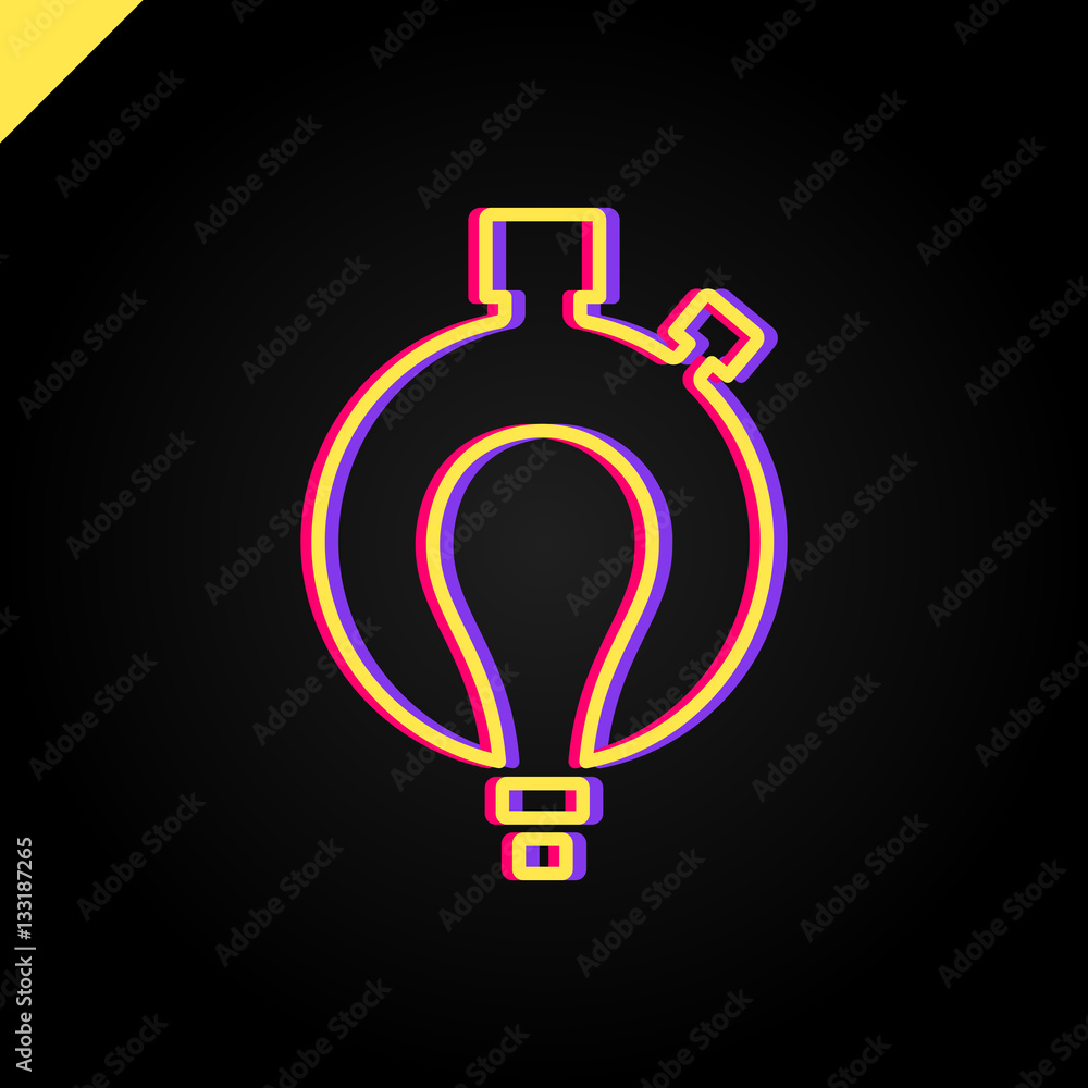 Time management and planning business concept. Vector logo or icon watch with bulb in negative space. Idea smart sport logotype Time management and planning business concept. Vector logo or icon watch with bulb in negative space. Idea smart sport logotype