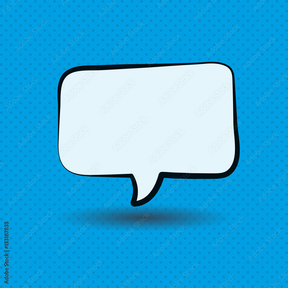 Speech bubble icon with blue background Speech bubble icon with blue background