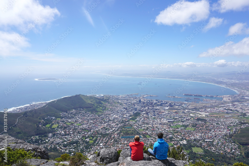 scenic landscape of Cape town from table mountain
