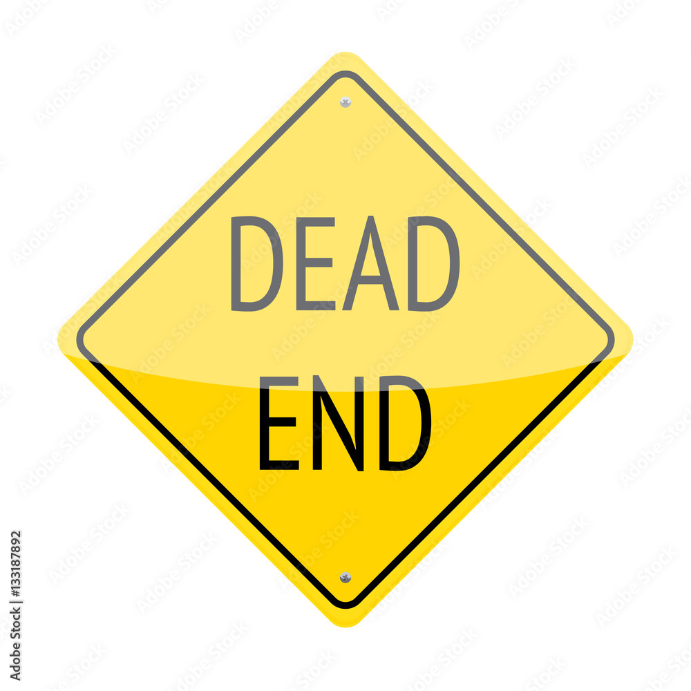 Dead end traffic sign isolated on white background Dead end traffic sign isolated on white background