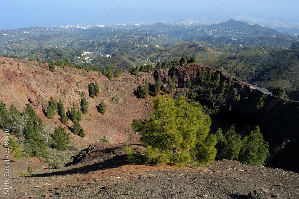 Obraz premium volcanic cráter,gran canaria,canary islands