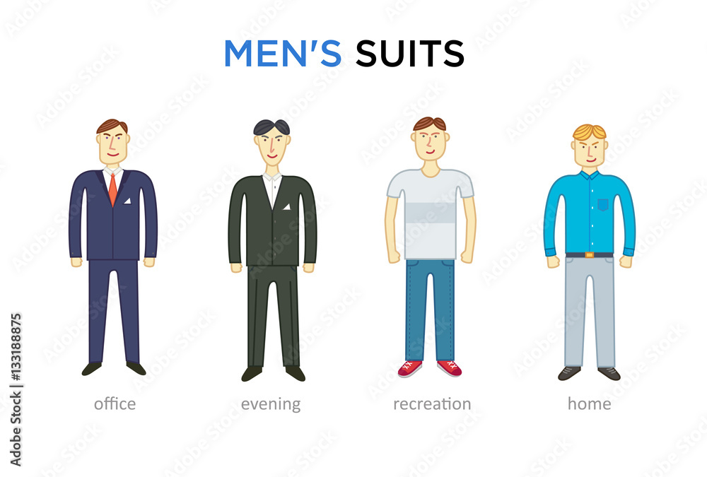 casual set characters for use in design casual set characters for use in design
