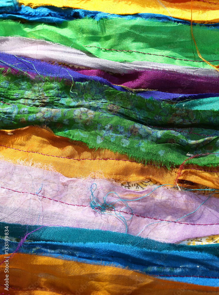 multicolored background of many fabrics