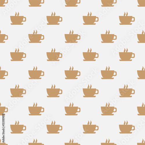 Seamless pattern with hot coffee