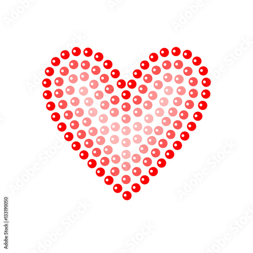 Shiny dot art red heart on ...