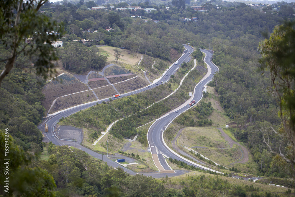 Road to Toowoomba. Toowoomba in Queensland lies on the top of a range