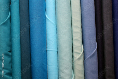colored fabric on sale in the textile and textile shop