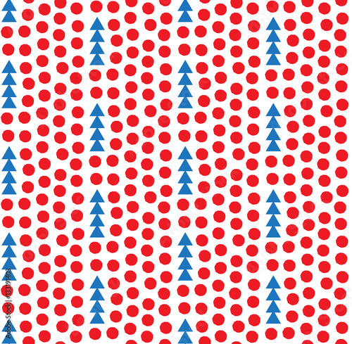 Christmas and New Year seamless pattern with branches. Vector Christmas background. Ornamental, traditional, simple.  Cute print with pine branches in scandinavian style.