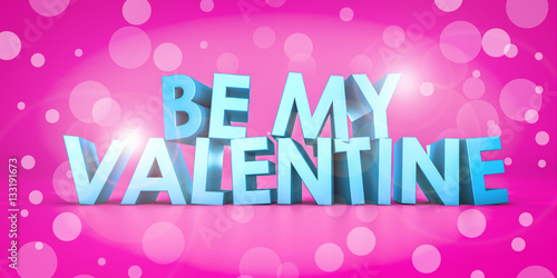 Foto knallig buntes Motiv zum Valentinstag mit Schrift Be my Valentine