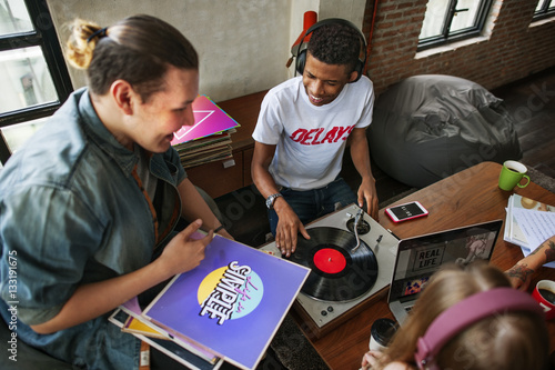 Turntable Vinyl Record DJ Scratch Music Entertainment Concept