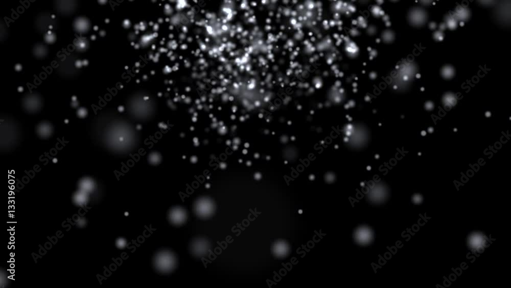Glowing star particle in random direction 3D render abstract background animation motion graphic with copy space on black background Glowing star particle in random direction 3D render abstract background animation motion graphic with copy space on black background