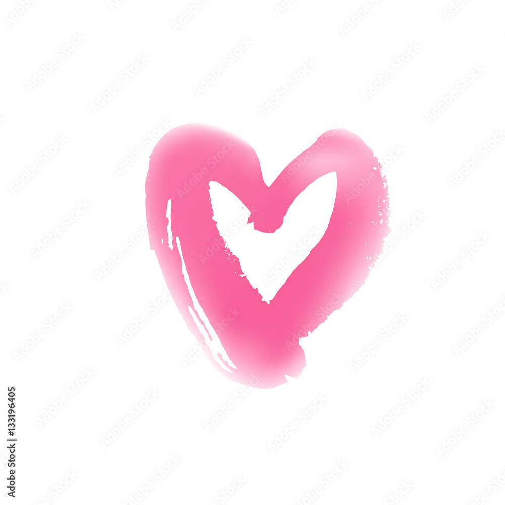 Grunge hand drawn heart symbol