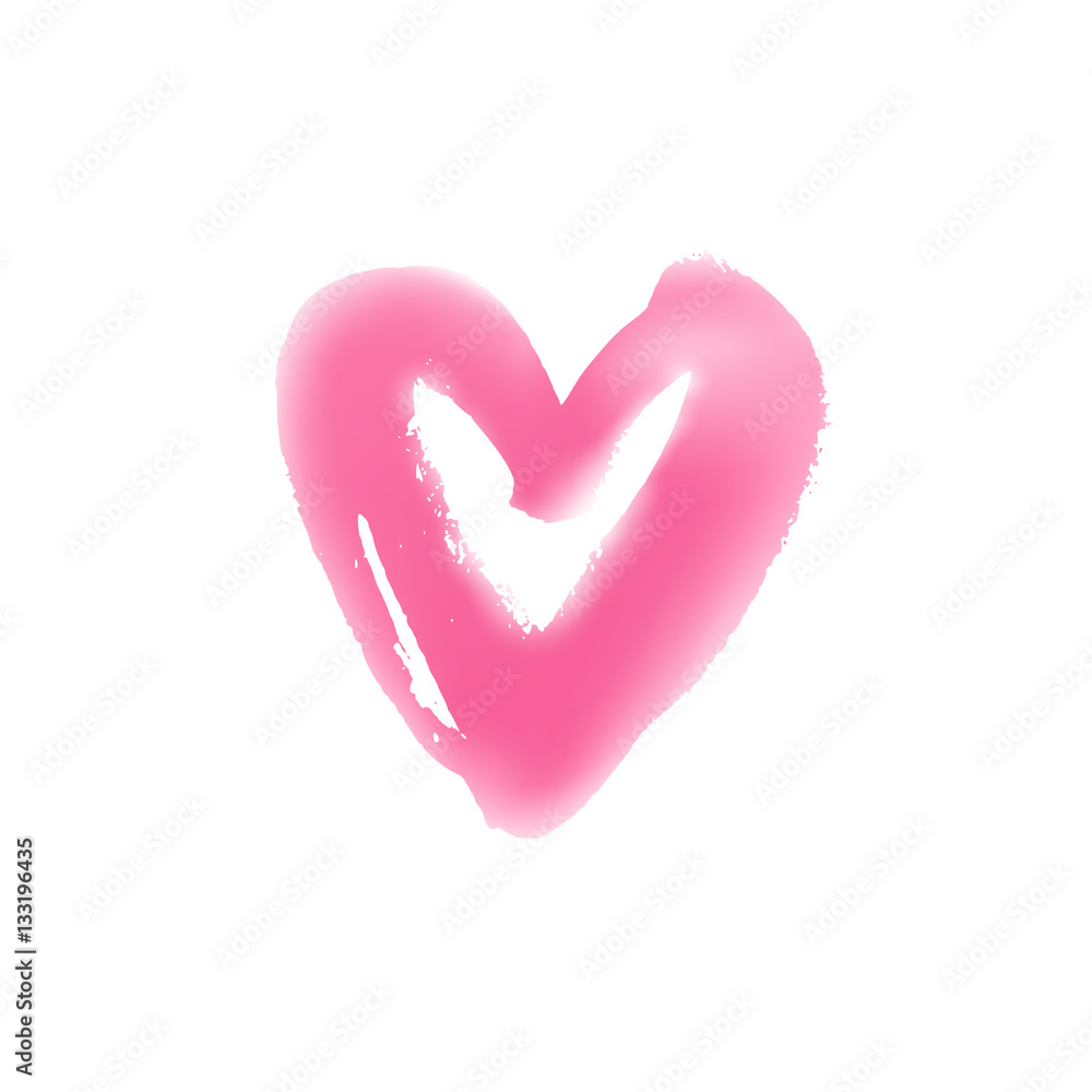 Light hand drawn heart symbol