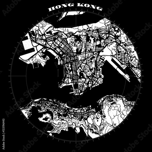 Hong Kong Compass Design Map