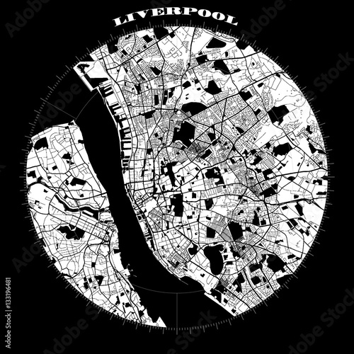 Liverpool Compass Design Map Artprint