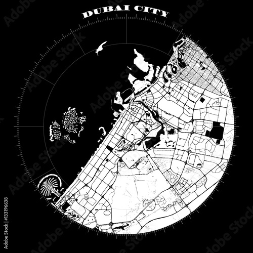 Dubai Compass Design Map Artprint