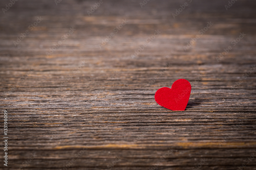 Red heart on old wooden background Red heart on old wooden background