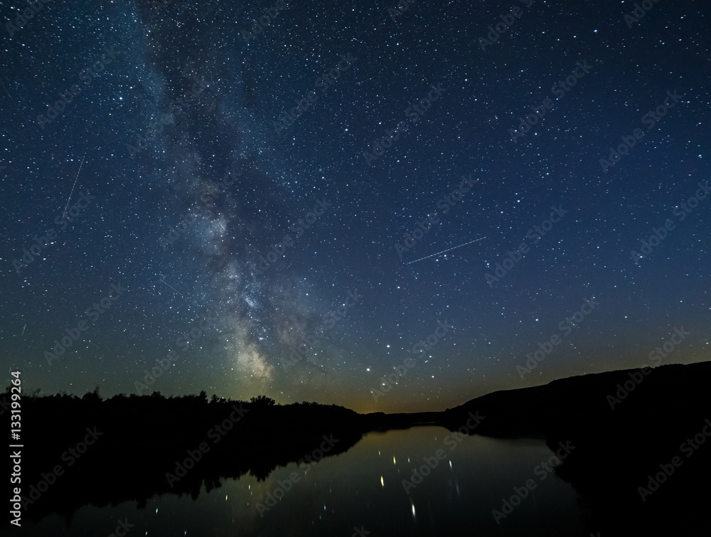 Milky way above the river.