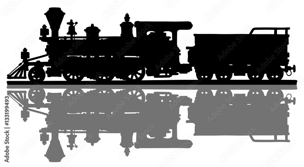 Naklejka premium Classic american steam locomotive
