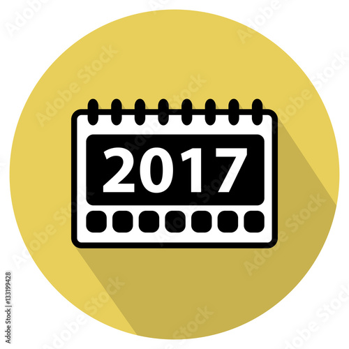 First page of 2017 Calendar. Flat design simple vector icon