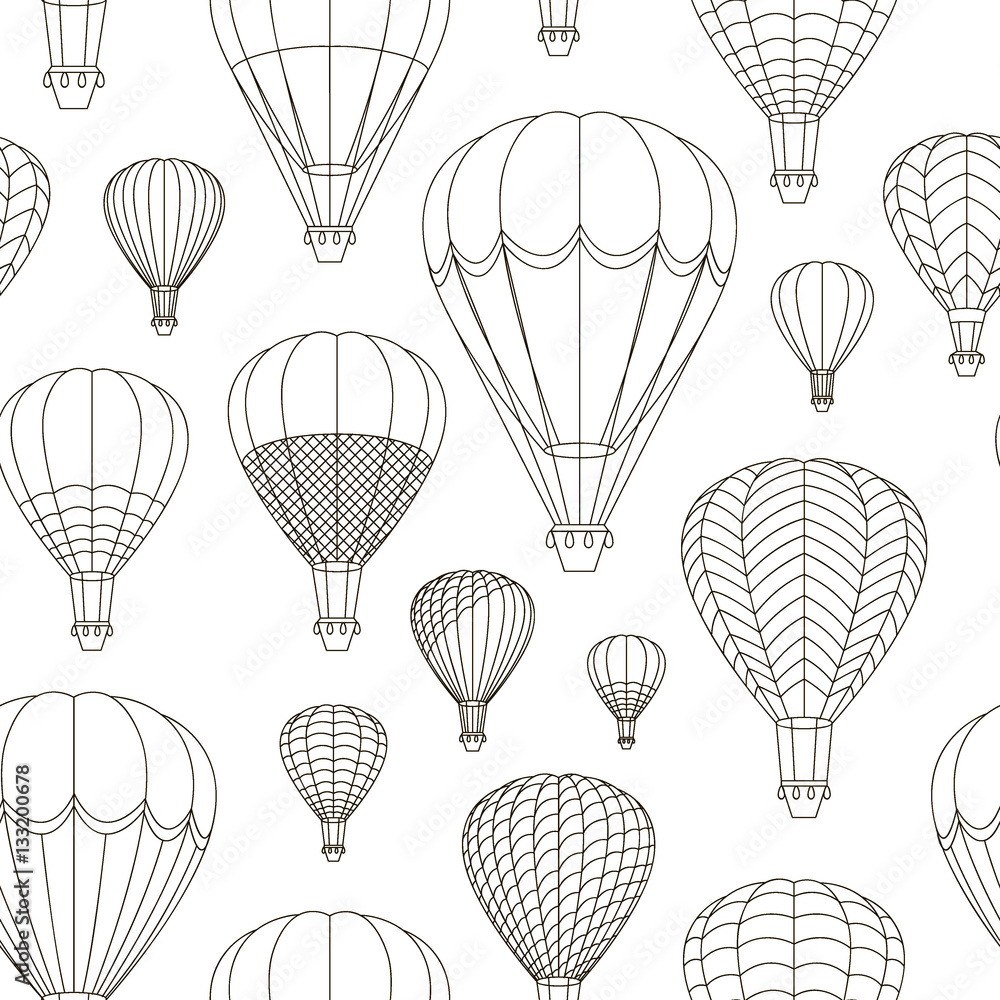 Naklejka premium Air Balloons set pattern