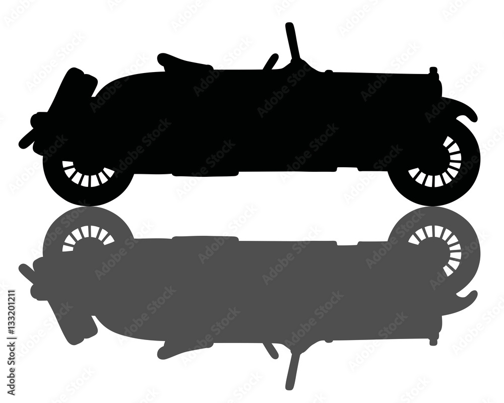Black silhouette of a vintage roadster Stock Vector Adobe Stock