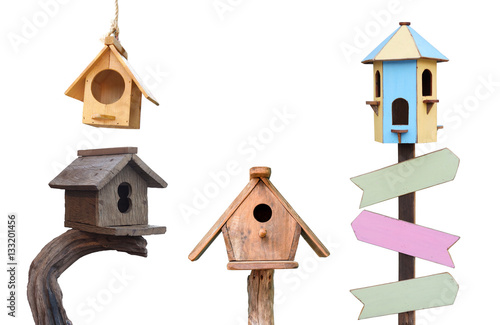 Bird houses isolated