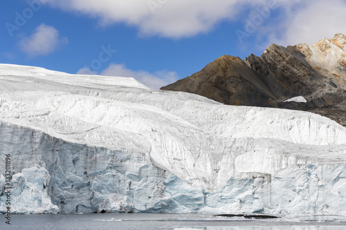 Peru, Andes, Cordillera Blanca, Huascaran National Park, Nevado Tuco, Pastoruri glacier lake photo