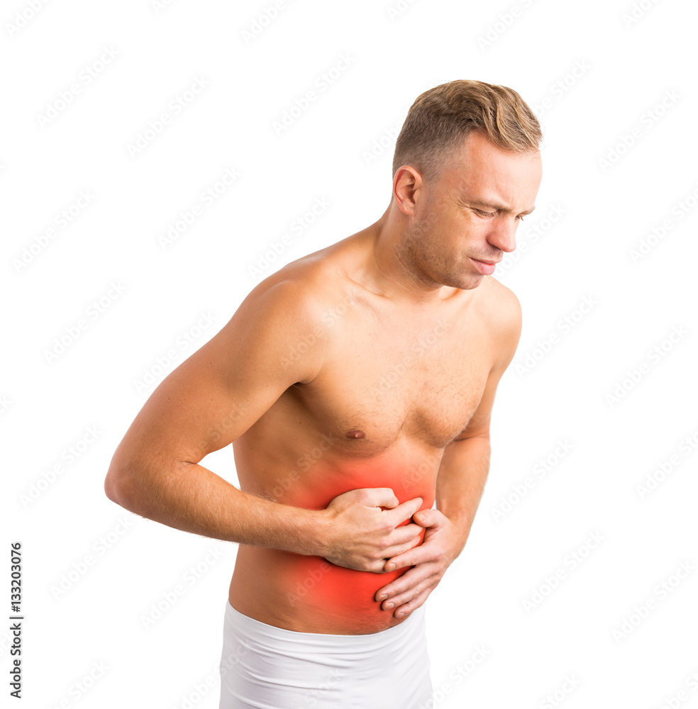 Man holding his hurting stomach