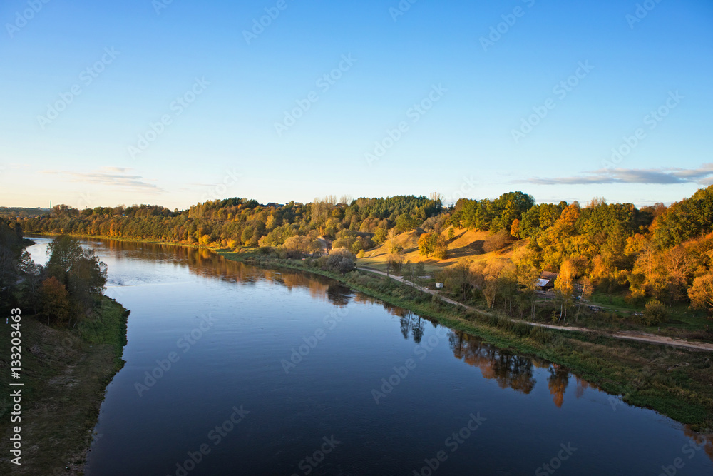 Nemunas, the largest river in Lithuania, near Alytus