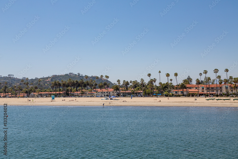 Palm Trees and Resort on Santa Barbara Beach Palm Trees and Resort on Santa Barbara Beach