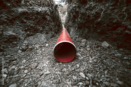 red sanitation  pipe