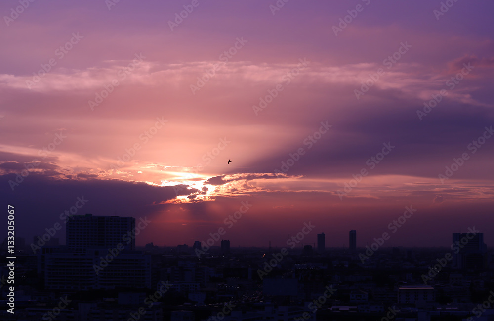 Sky and clouds background in the evening Sky and clouds background in the evening