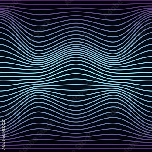 Colorful abstract line wave seamless pattern. Texture with wavy, billowy lines for your designs. Vector illustration. 