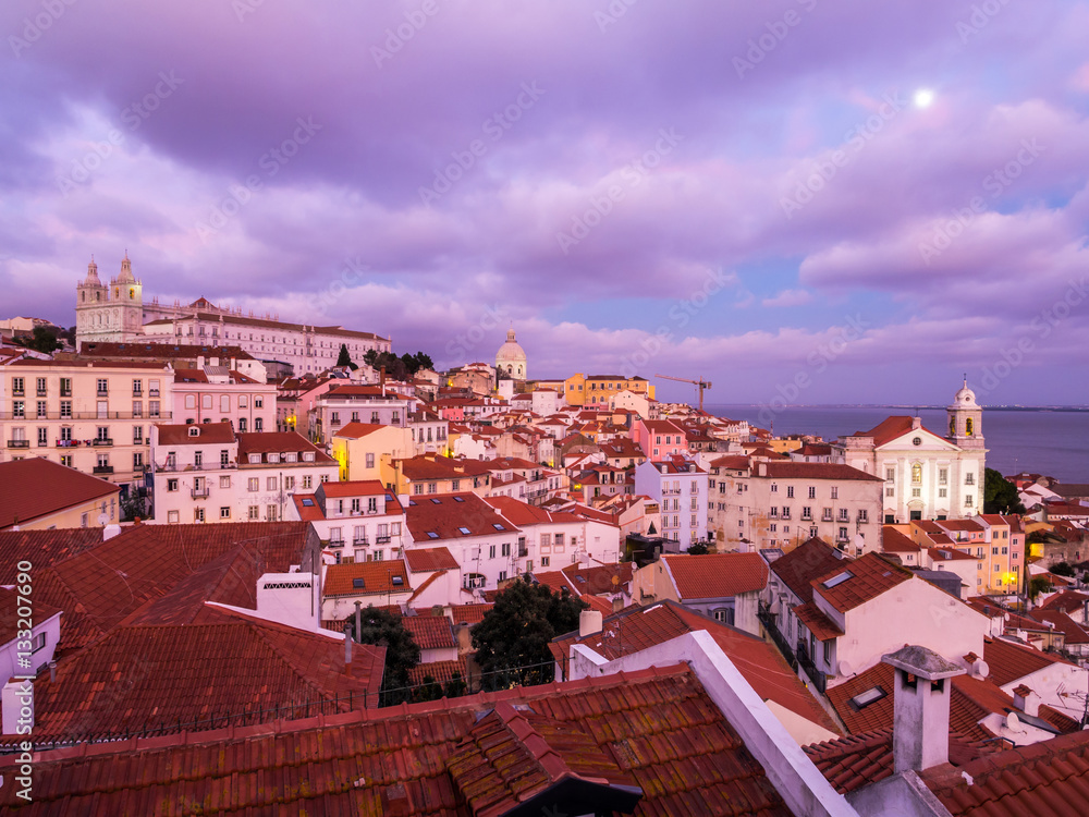 Cityscape of Lisbon, Portugal, seen from Portas do Sol
