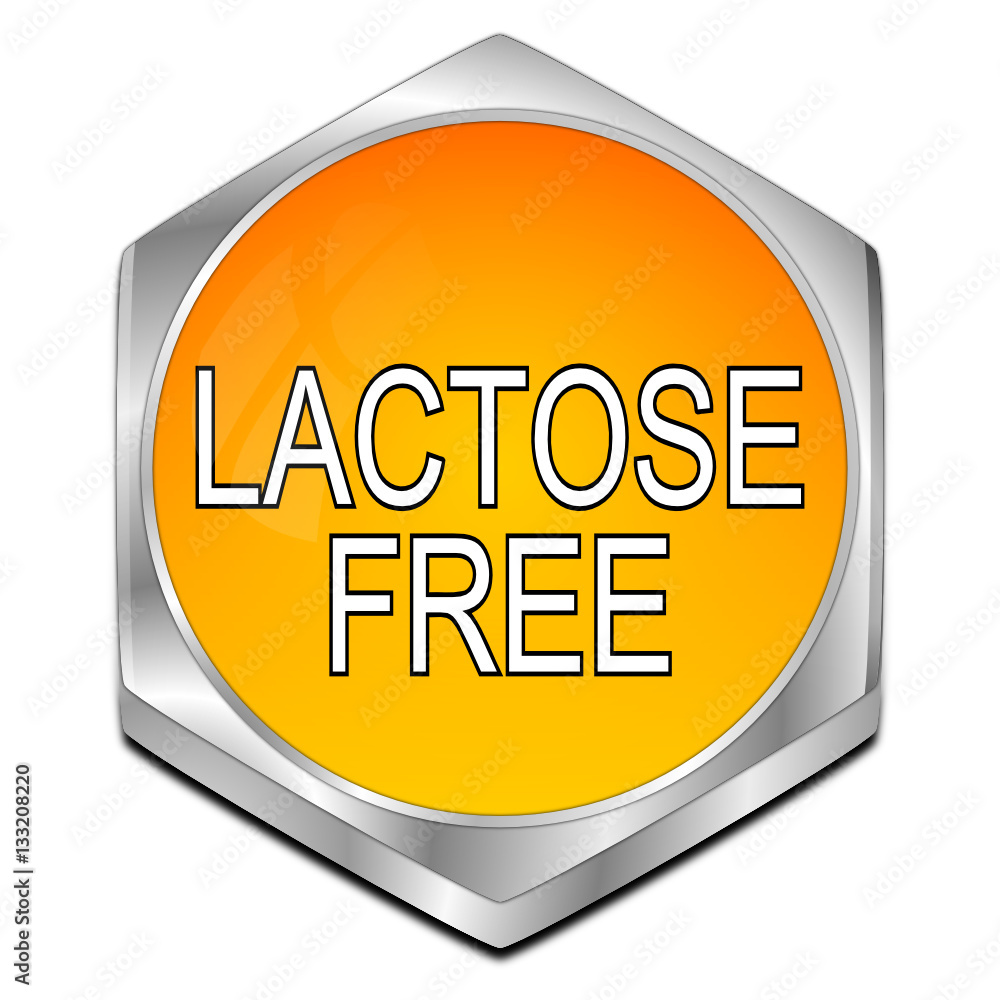 Lactose free Button - 3D illustration Lactose free Button - 3D illustration