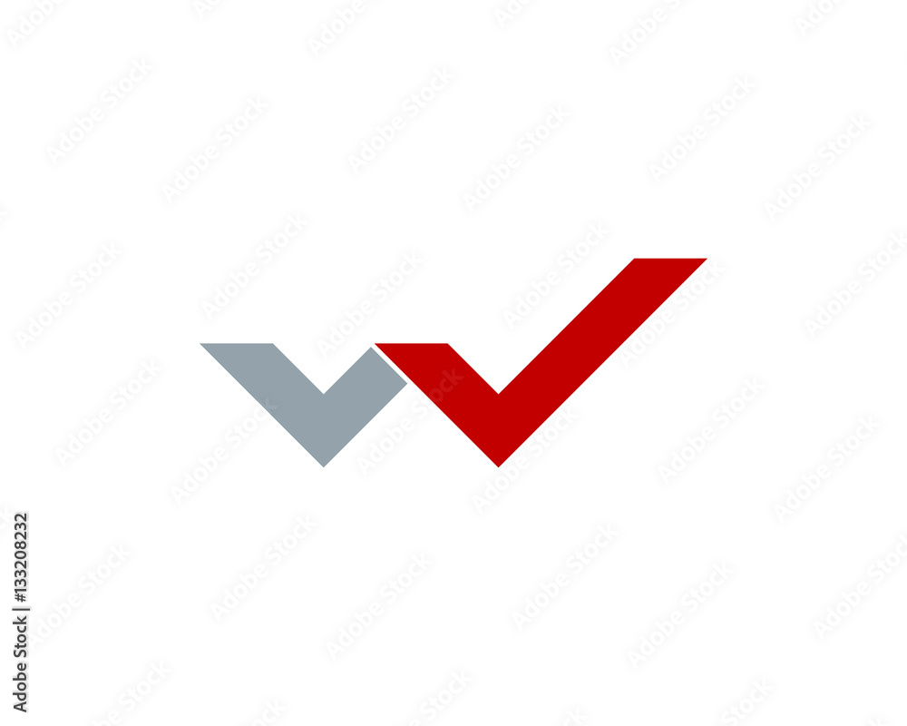 Initial Letter W Check Logo Design Element Initial Letter W Check Logo Design Element