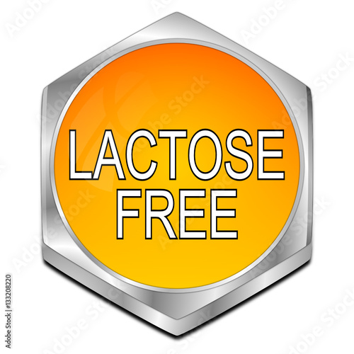 Lactose free Button - 3D illustration