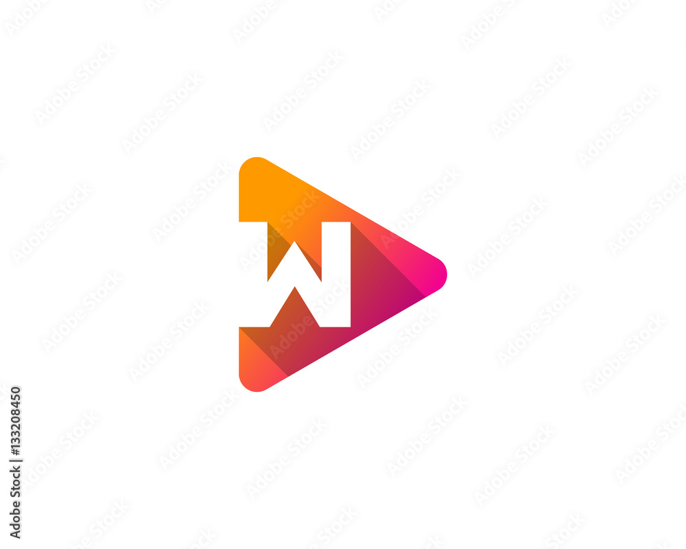 Initial Letter W Play Media Logo Design Element Initial Letter W Play Media Logo Design Element