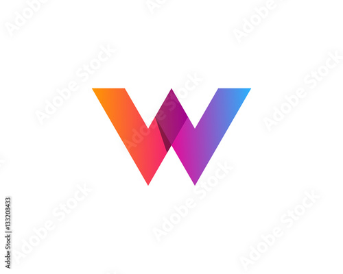 Initial Letter W Modern Gradient Logo Design Element