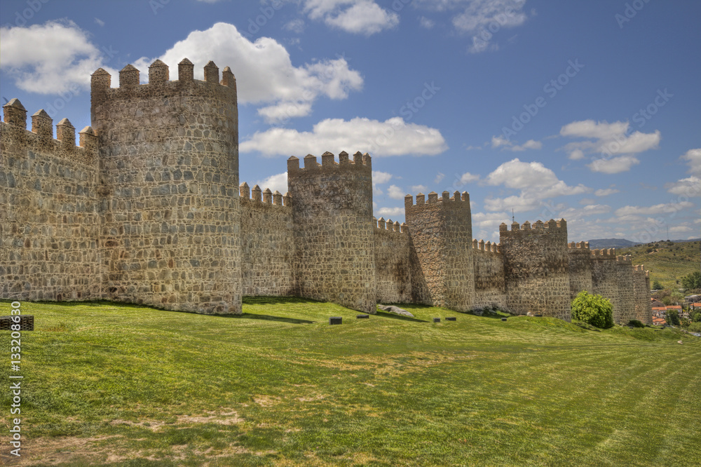 Ancient city walls of Avila, Spain