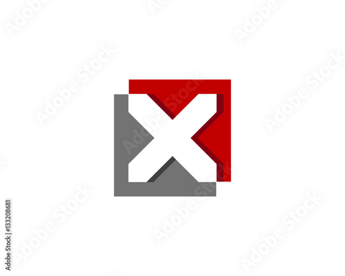 Initial Letter X Square Negative Space Logo Design Element