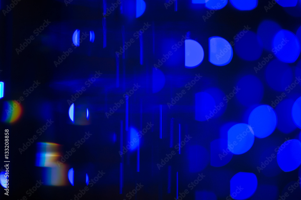 Blue defocused christmas or holiday lights background