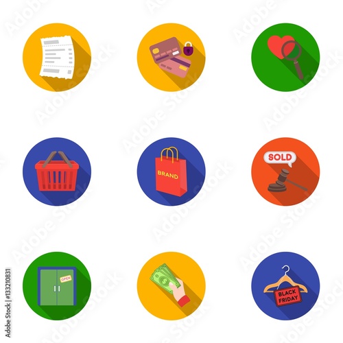 E-commerce set icons in flat style. Big collection of e-commerce vector symbol stock illustration